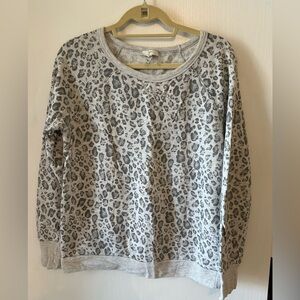 Joie Boatneck Grey Leopard Sweatshirt - Size M